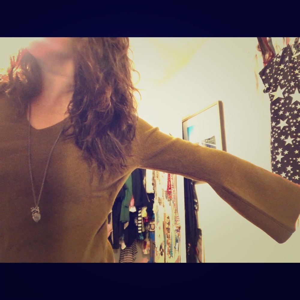 J. Crew: side slit bell sleeve sweater